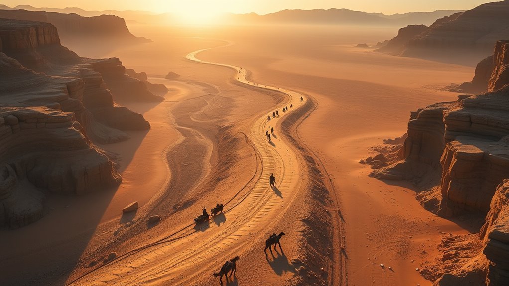 Map illustration detailing the proposed biblical Exodus journey route from Goshen in Egypt to Mount Sinai