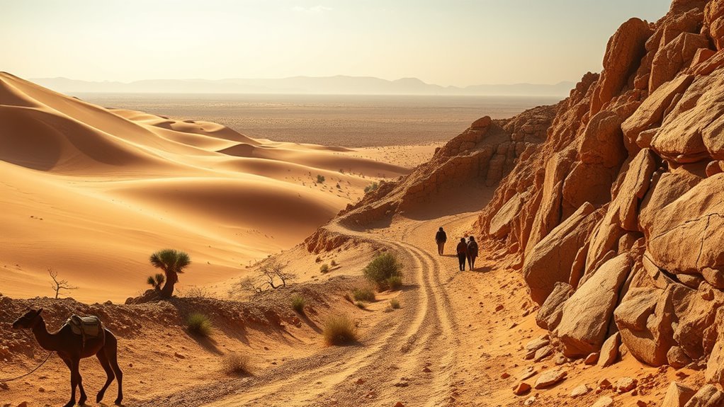 Illustrated journey from Egypt through the wilderness toward Canaan