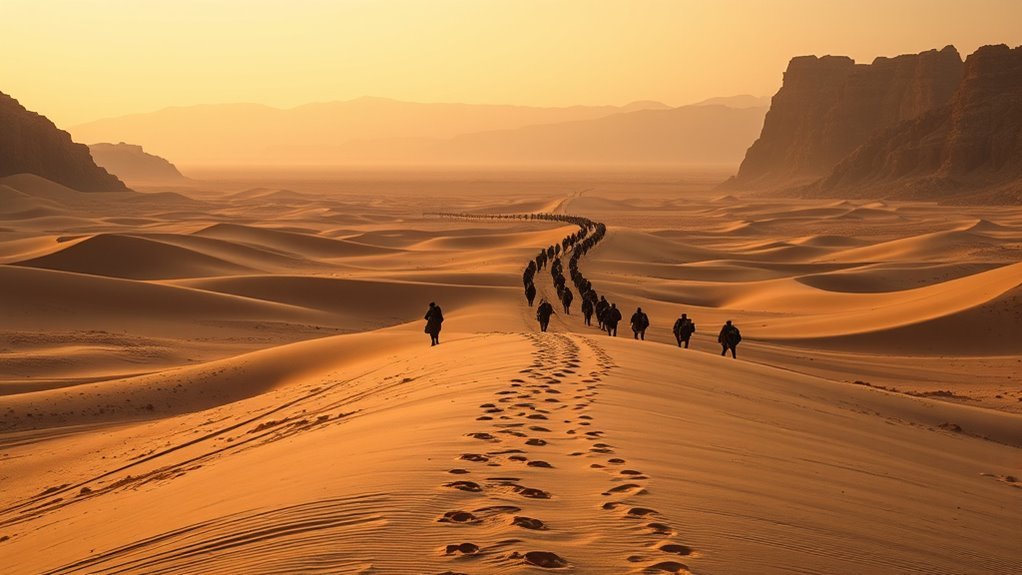 Map illustration of the Israelites' journey of faith and freedom from Egypt to Canaan