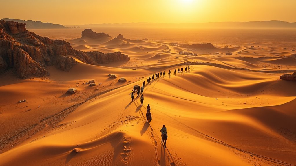 Illustration of key landmarks along the Exodus journey from slavery to Canaan