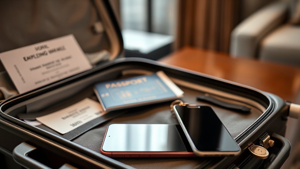 Luggage receipt and warranty claim documents