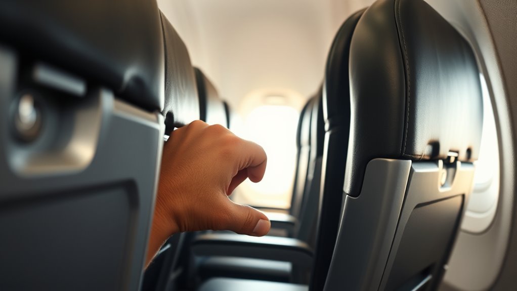 Location of a recline lever beneath an older Frontier Premium seat