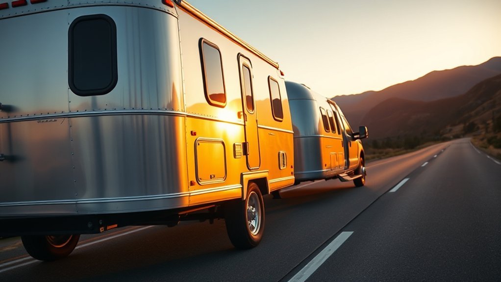 What Does A Traval Trailer Length Look Like: Everything You Need to Know long travel trailer turning and towing on an open road