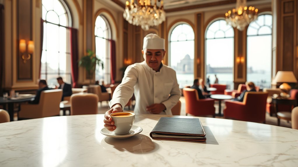 Coffee service at Sea Lounge in The Taj Mahal Palace Mumbai