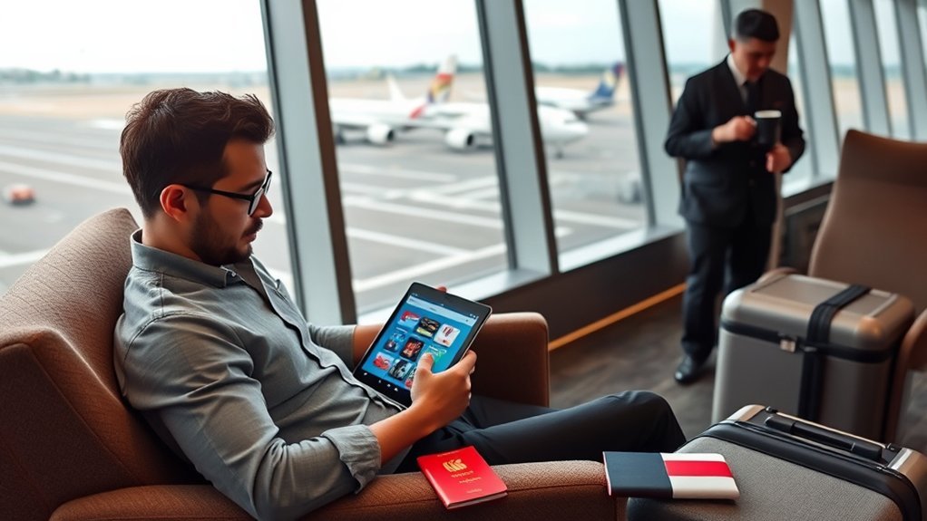 Traveler reviewing KrisFlyer award availability and point balances