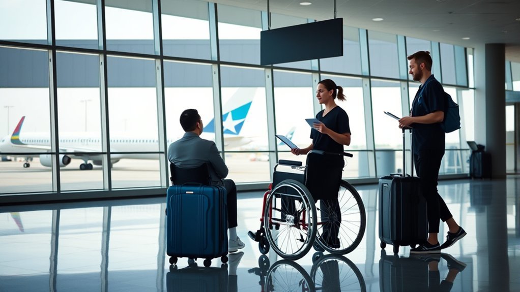 Passenger and healthcare provider reviewing WestJet medical travel form requirements