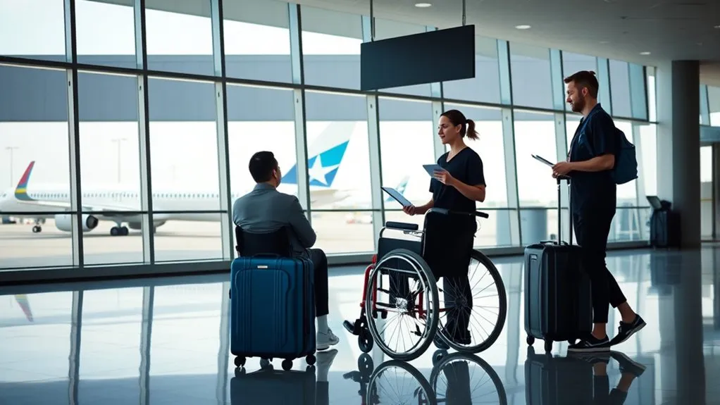 Passenger and healthcare provider reviewing WestJet medical travel form requirements