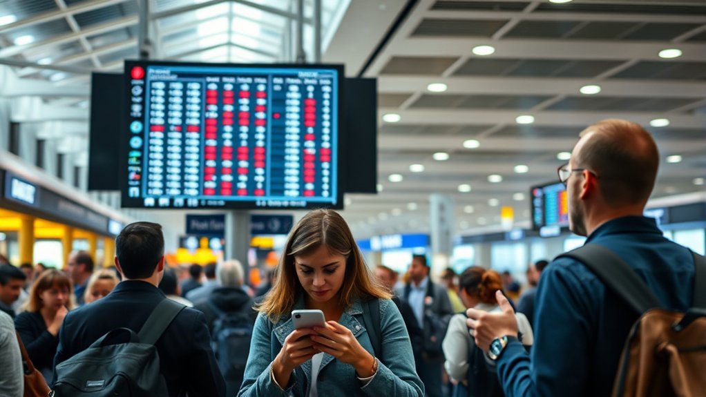Traveler reviewing airline seat availability and seat assignments