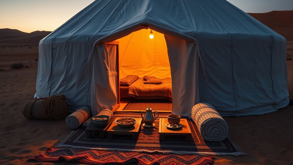 Gobi: Everything You Need to Know Traditional Mongolian ger camp and dining experience in the Gobi Desert