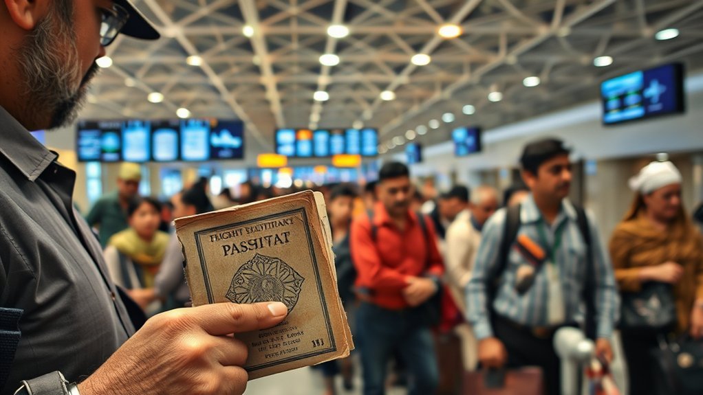 Immigration passport control challenges and airport verification