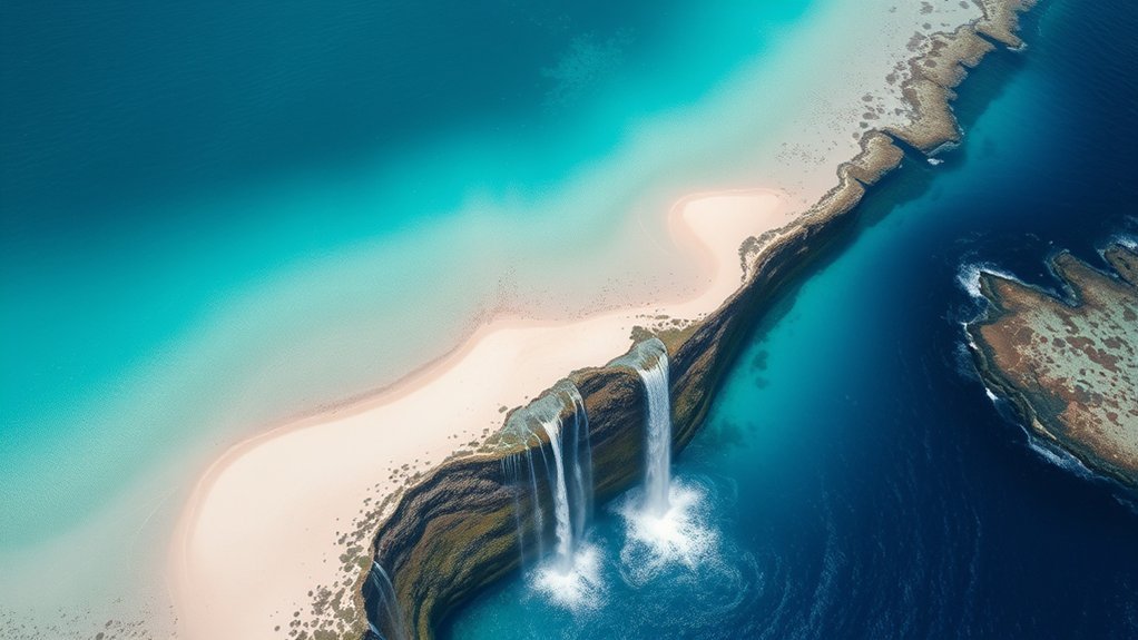 How Do Underwater Waterfalls Work: Everything You Need to Know aerial view illustrating the Mauritius underwater waterfall optical illusion