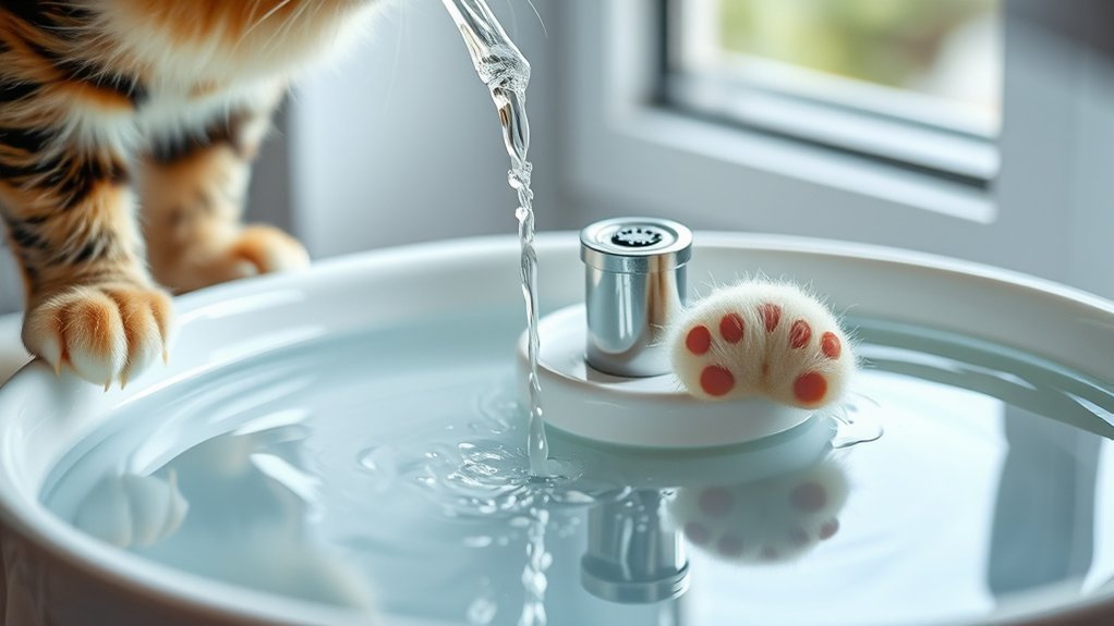 Cat Filter For Cat Fountains At Home: Everything You Need to Know Cat water fountain producing a steady gentle stream