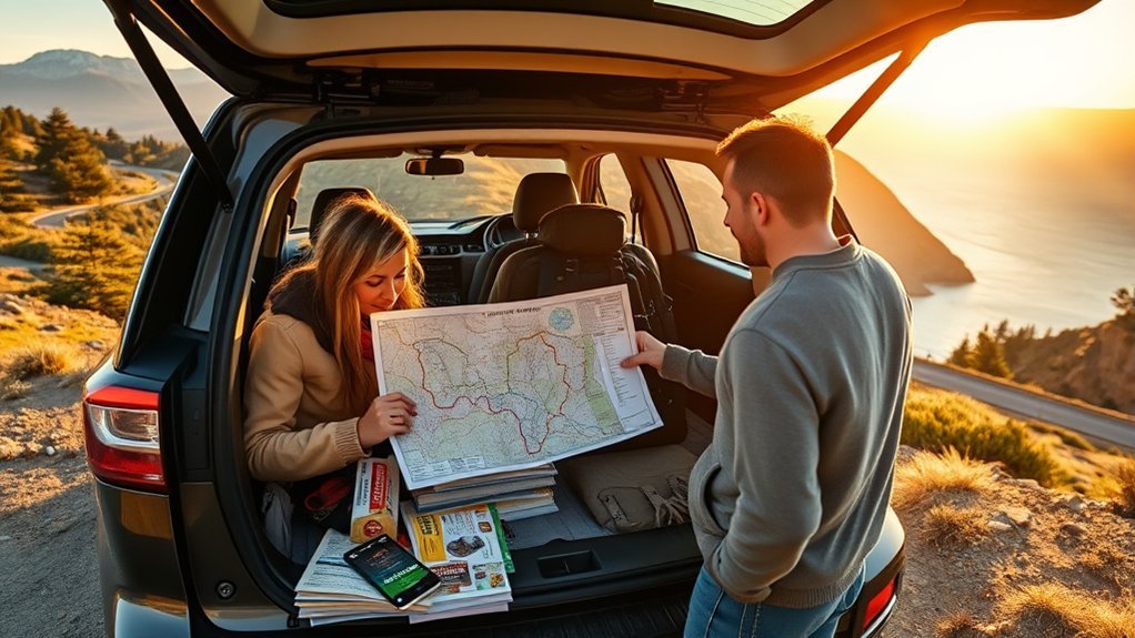 Traveler prioritizing destinations and planning stops for a multi-stop driving route
