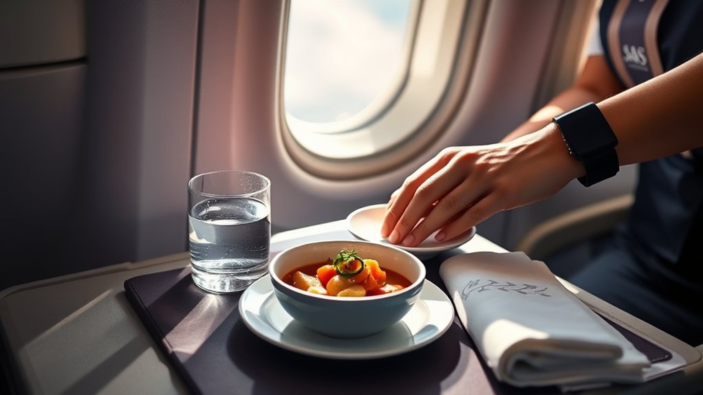 Meal service in the SAS Premium or Business cabin