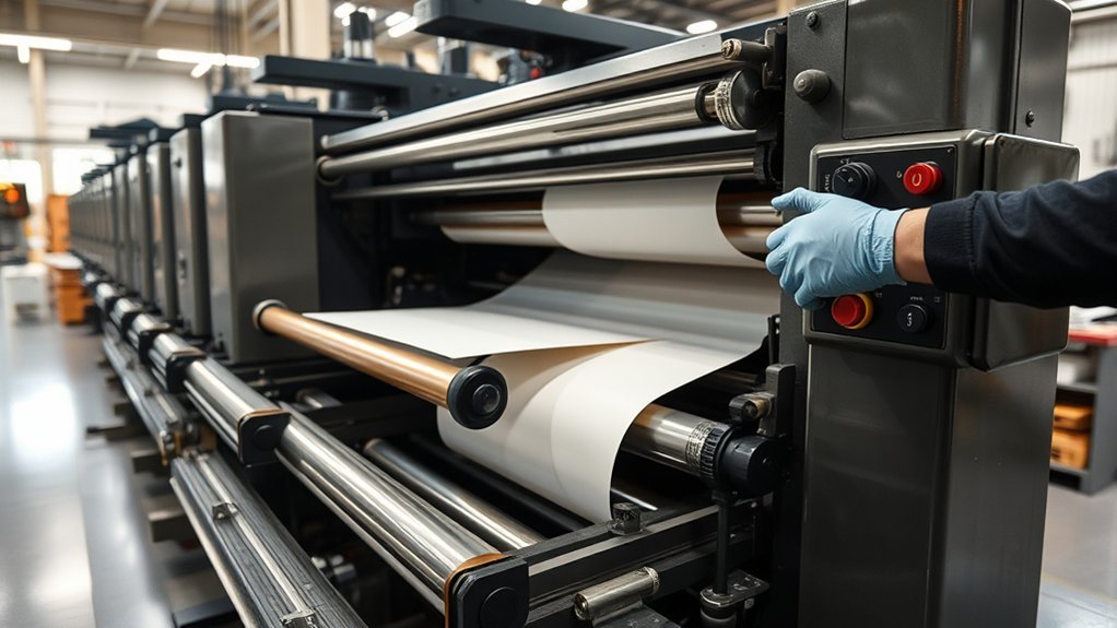 Komori Cutting.Com Press: Everything You Need to Know Technician performing preventive maintenance on Komori printing and cutting equipment