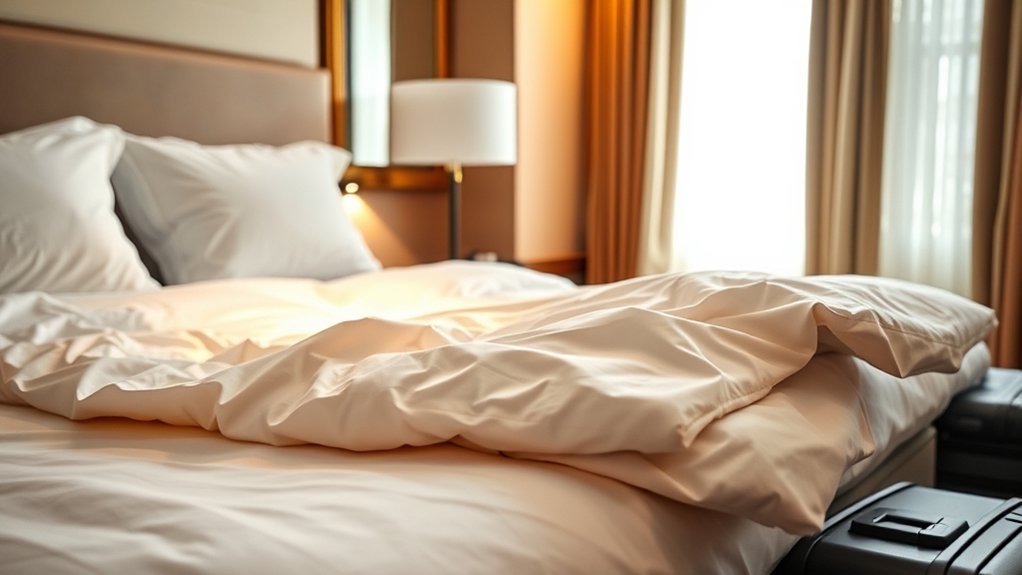 We Wont Change Bed Sheet For 3Days Hotel: Complete Hotel Guide Traveler inspecting hotel mattress seams and headboard for bed bugs