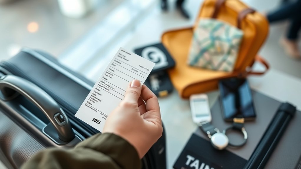 Airfare Pickup Receipt Gather: Distance & Travel Options Business expense receipt used as proof of purchase