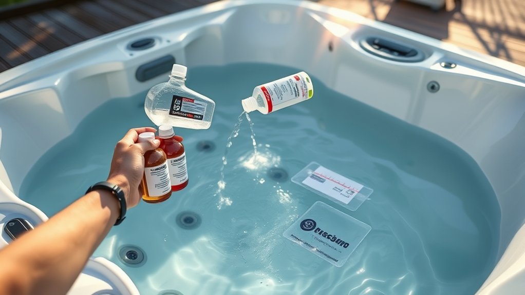 Testing and adding Swisspa startup chemicals in the correct order