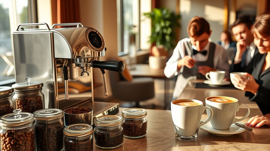 hotel staff serving high-quality coffee to guests