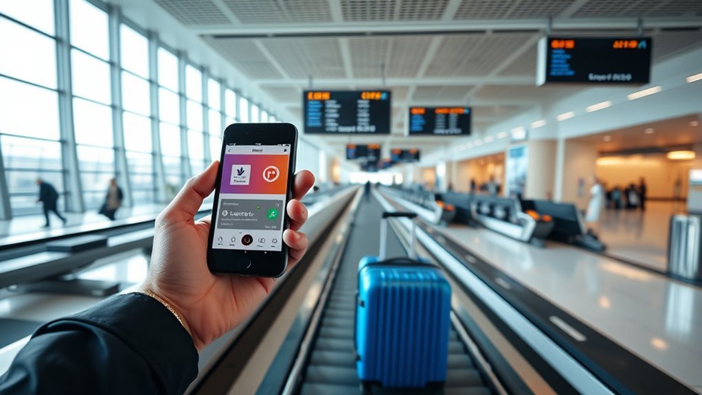 Southwest digital bag tracking showing luggage load and unload updates