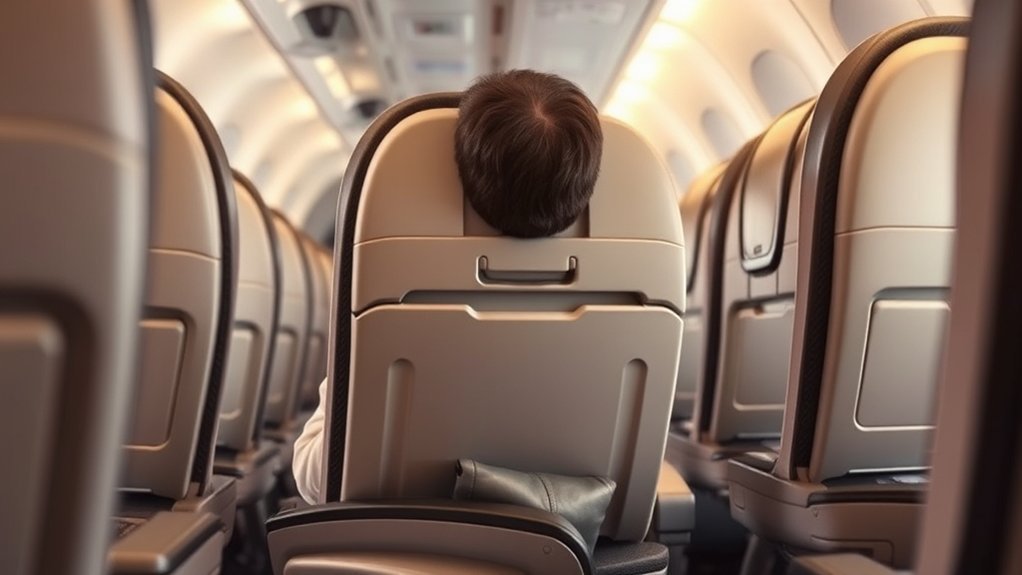 reclined airplane seat reducing space for the passenger behind