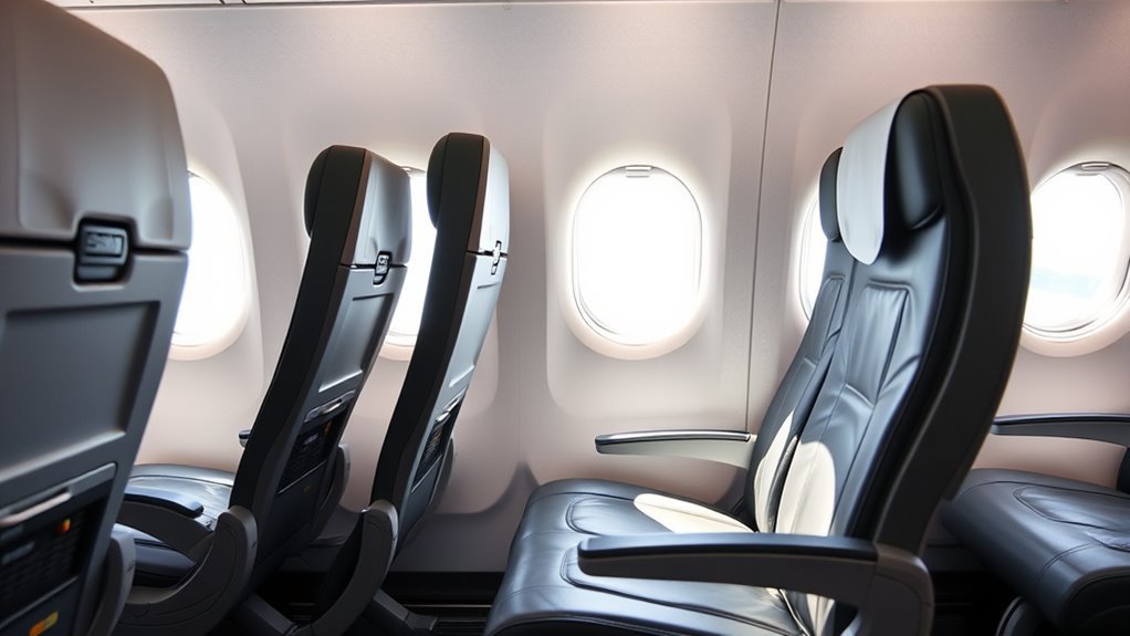 Older Frontier Premium seat with extra legroom and an under-seat recline lever