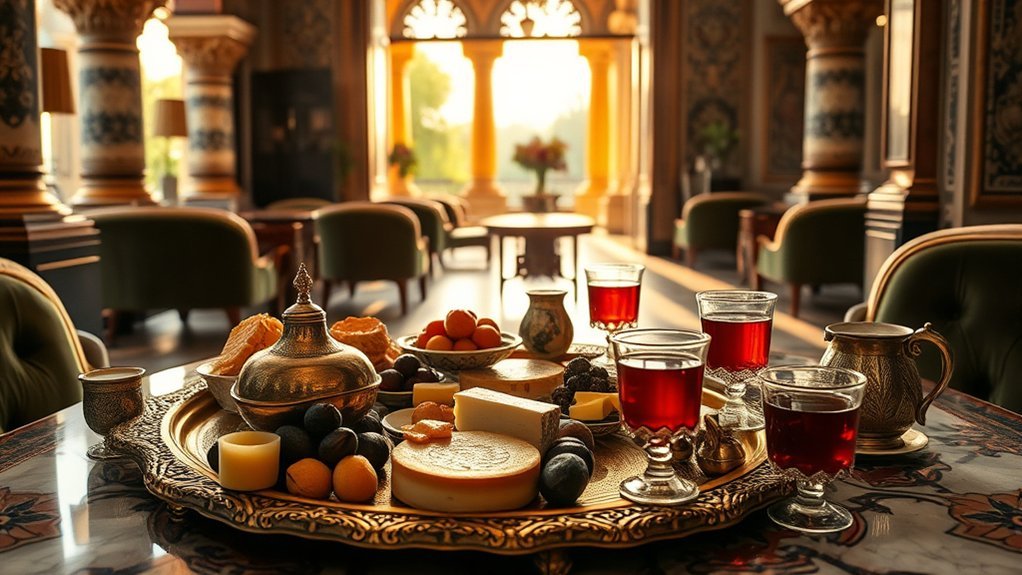Antique Turkish Breakfast Cafe Sulthamet Palace: Everything You Need to Know Ottoman-inspired Turkish breakfast setting with tea and shared dishes