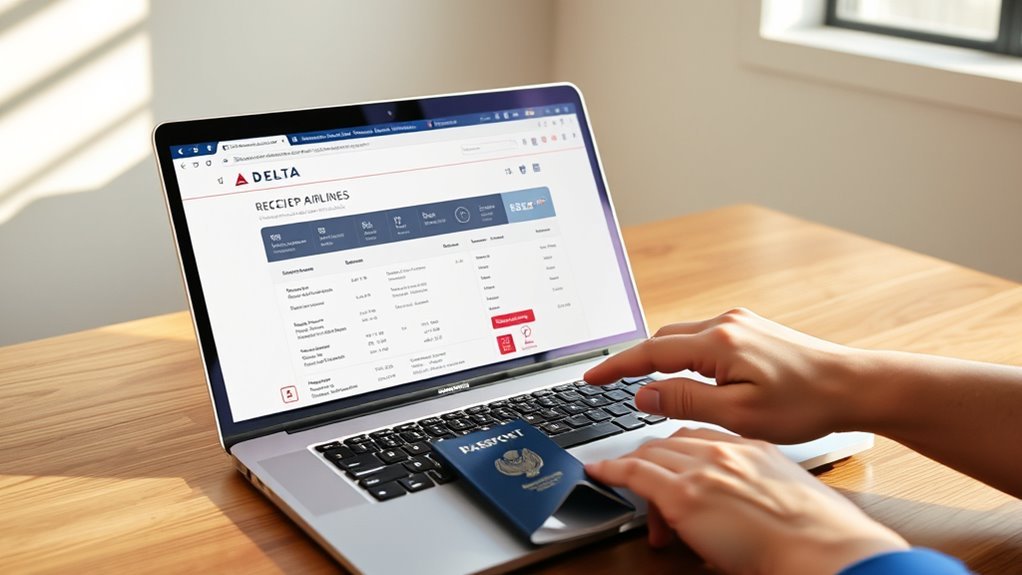 How to retrieve Delta flight receipts using the My Trips page
