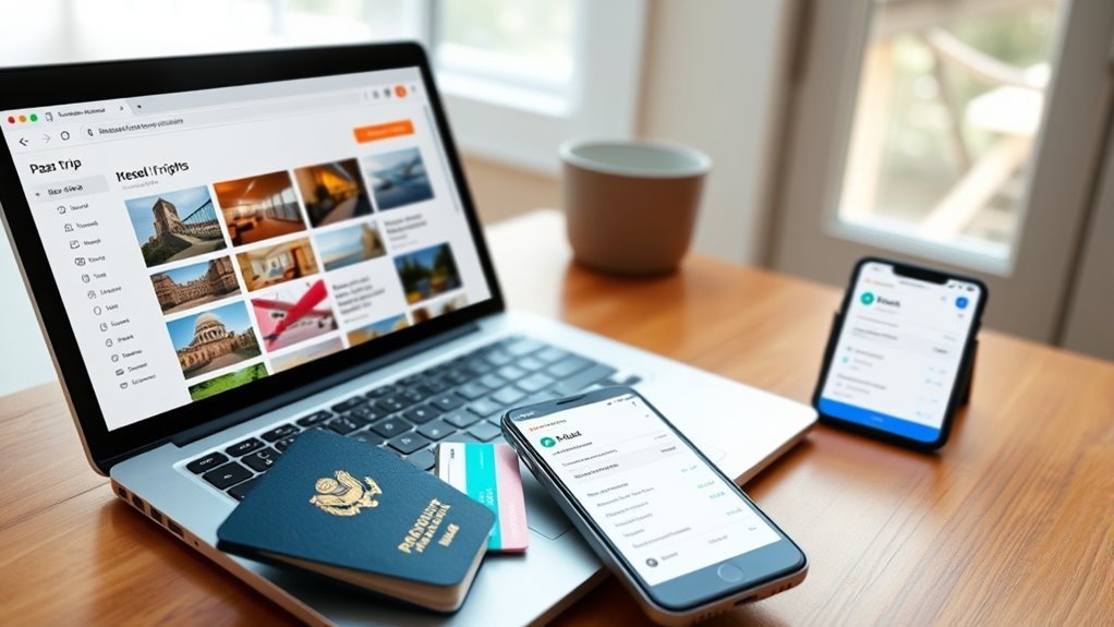 Traveler opening an Expedia booking receipt from the Trips page