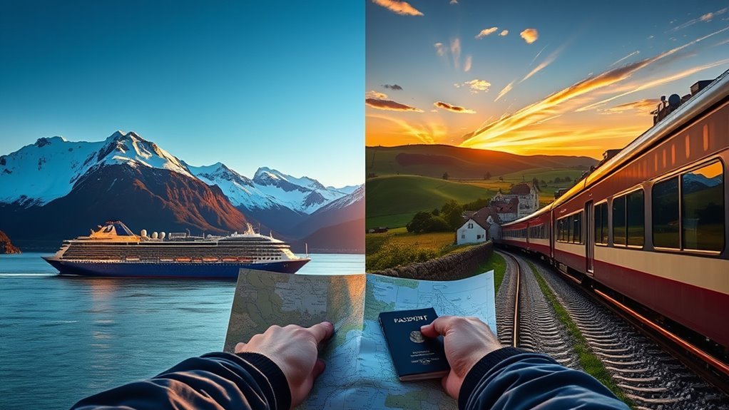 Alaska glacier scenery compared with a cultural Europe cruise