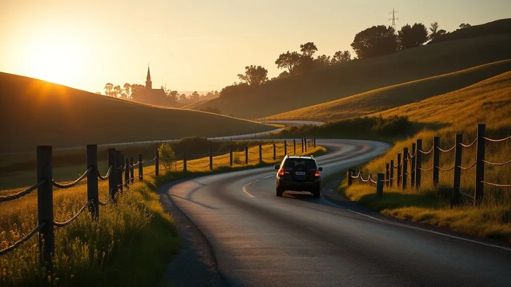 Can You Drive to Port Aransas? Routes and Ferry Options scenic rural road on a drive toward Port Aransas Texas