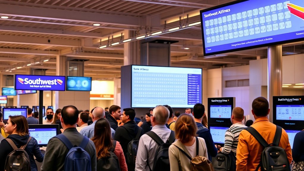 Southwest Seat Selection Process: Complete Guide 2026 Passenger receiving seat assignment at a Southwest Airlines check-in gate counter