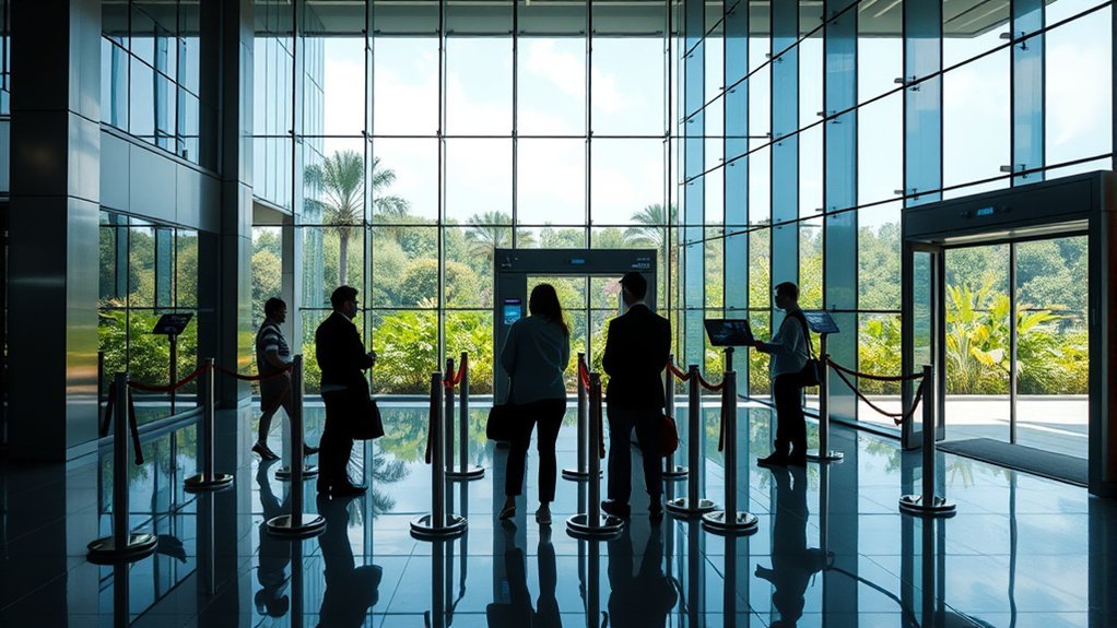 Security screening at the Sky Garden entrance