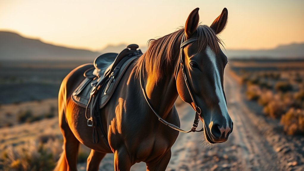 Close-up of a horse's legs and stride on a trail, showing signs of equine fatigue