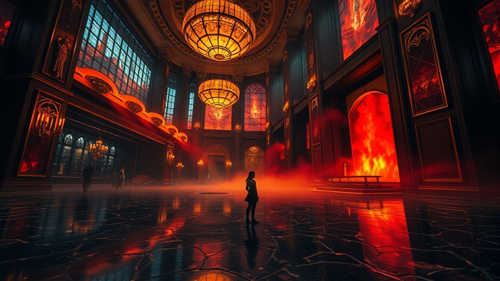 Niffty moving through the oversized interior of the Hazbin Hotel