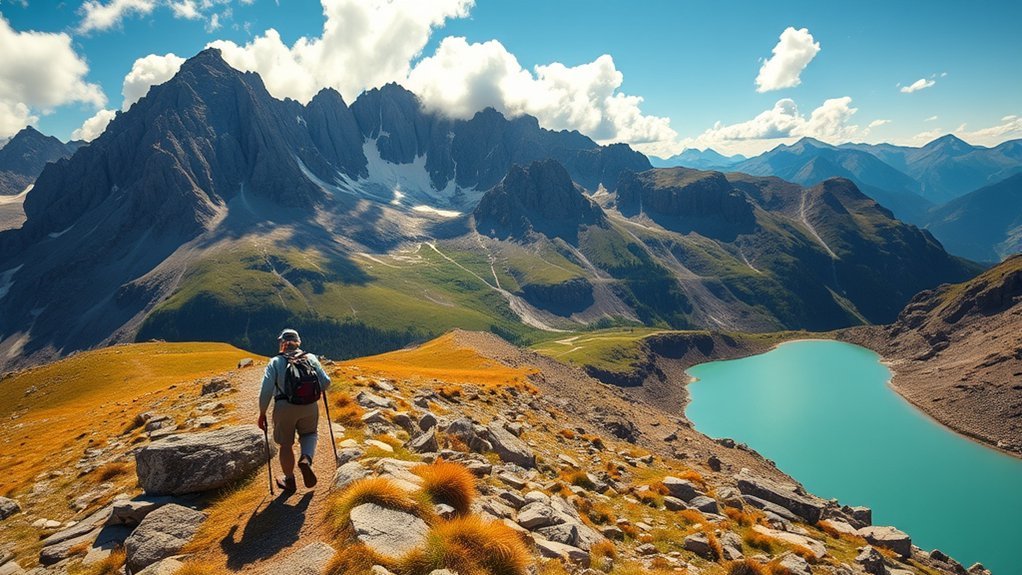 hiker preparing for changing summer weather in the Canadian Rockies