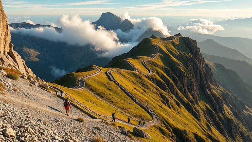 Trail design using switchbacks to manage a steep slope