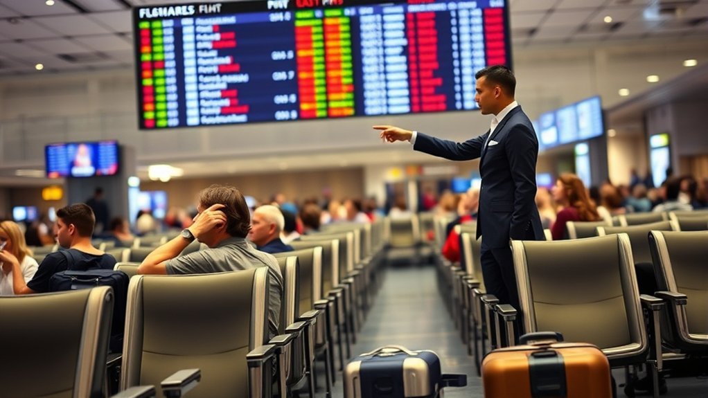 Traveler reviewing standby ticket travel tips and airline app waitlist status on a mobile device