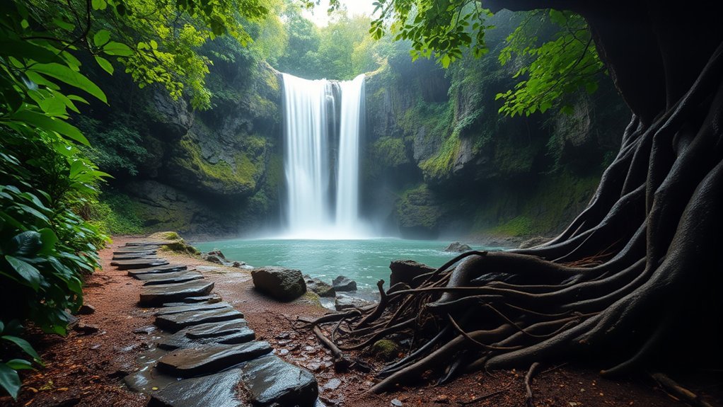 Rocky forest trail leading to Bang Pae Waterfall