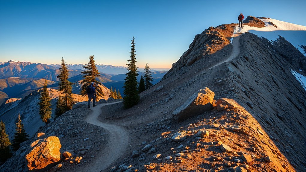Durable switchback with a turning platform on steep terrain