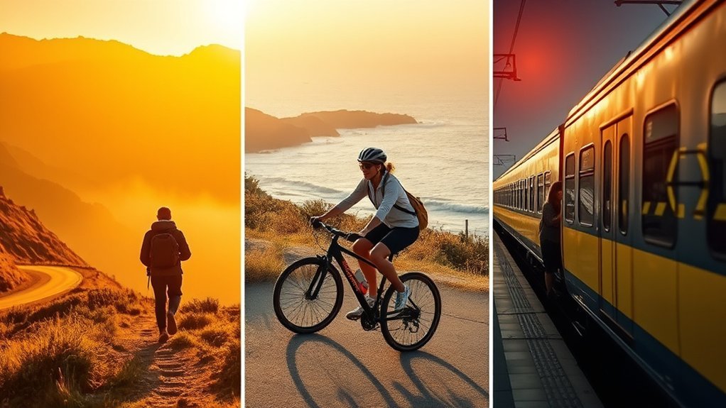 Travelers choosing between a fast highway route and a scenic road