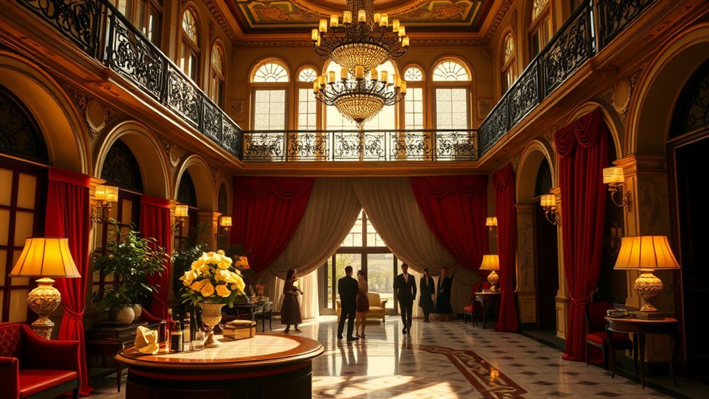 Spanish Series Gran Hotel How to Stream: Travel Guide Period-drama characters standing inside the luxurious Gran Hotel