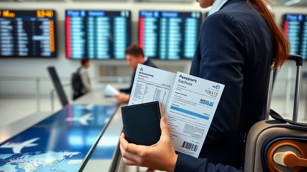 Where I Can Travel While Owing Child Support In...: Everything You Need to Know A traveler holding a U.S. passport at an international airport terminal gate