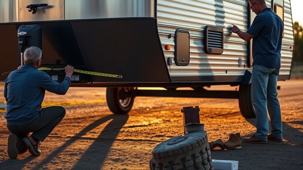 Diagram illustrating travel trailer box length versus overall hitch-to-bumper length