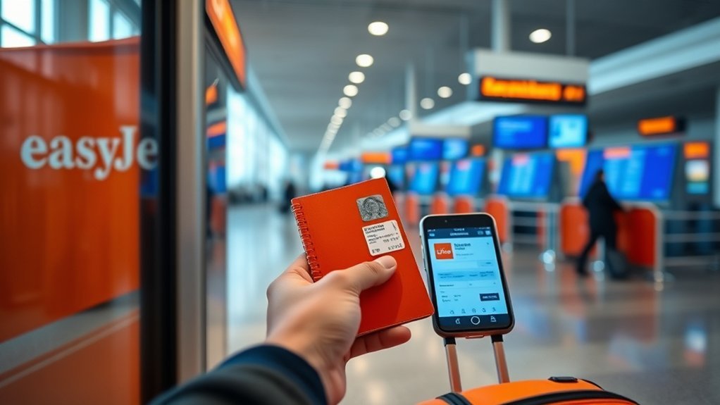 easyJet: Complete Travel Guide & Tips Passenger checking a passport and photo ID before an easyJet flight