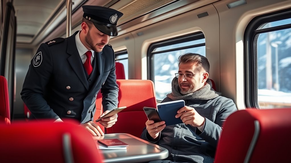 Can I Use The Sbb App For Switzerland Not Using...: Everything You Need to Know SBB ticket inspection showing a digital ticket and matching ID