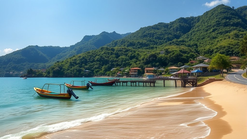 Travelers exploring beaches and village roads on Hon Son Island, Vietnam
