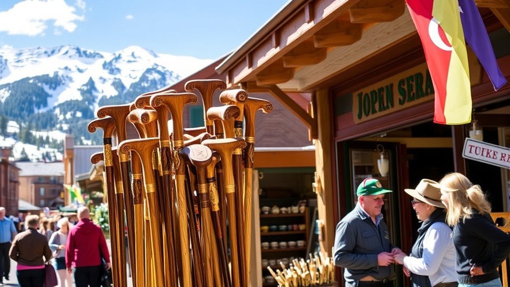 Adjustable trekking poles for hiking in Breckenridge, Colorado