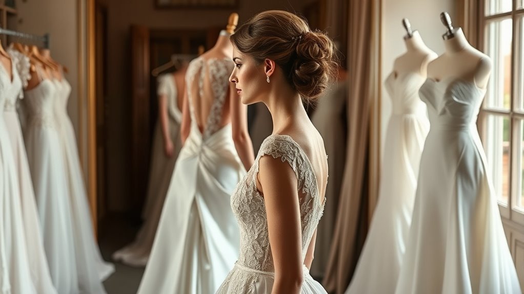 Italian bridal gown craftsmanship and precise couture tailoring