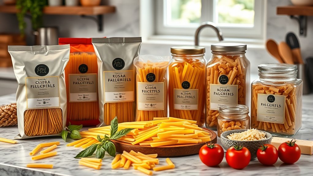 packages of authentic Italian dried pasta brands